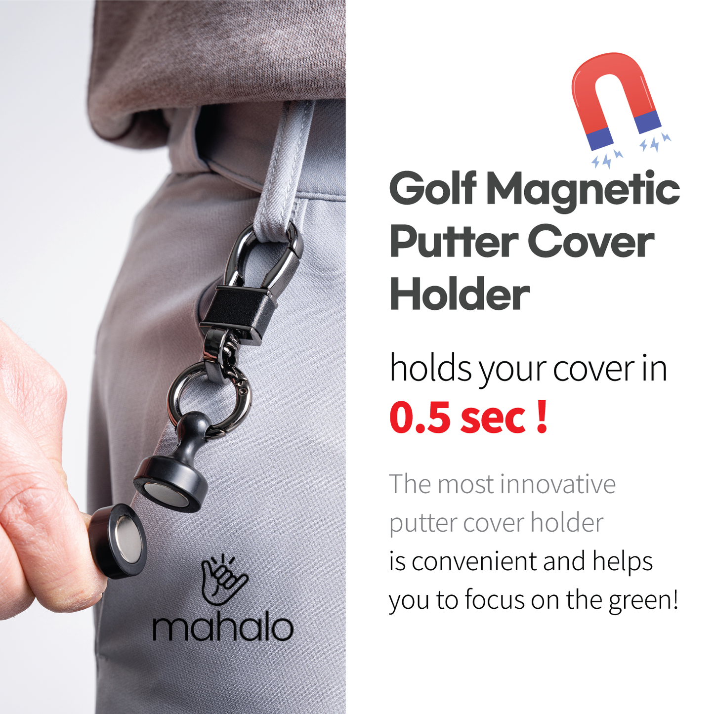 Mahalo Squad Magnetic Golf Putter Cover Holder