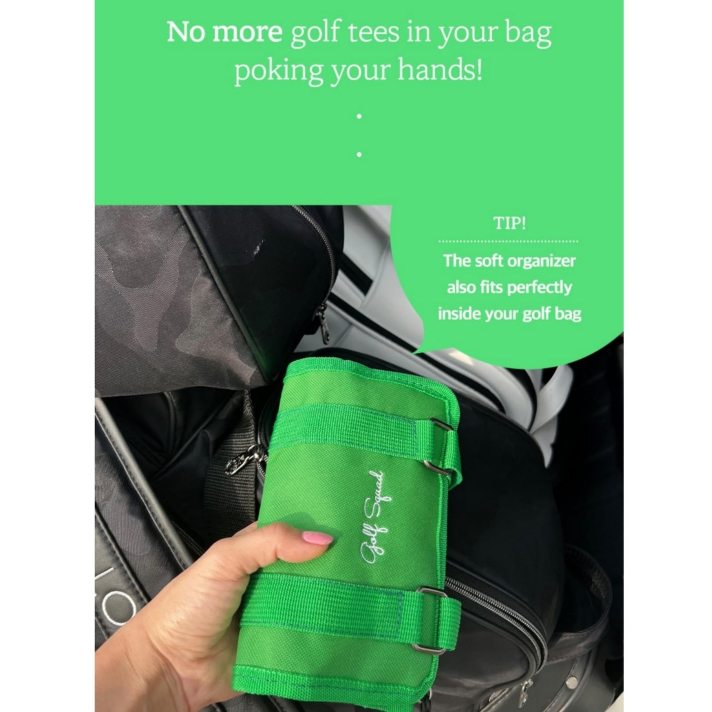 Cart Hanging Golf Bag Organizer, Gifts for Men & Women, Club Accessories Holder for Ball, Tee, Valuables, Glove, Marker Set, Divot Tool, Small Shag Pouch with Zipper Case